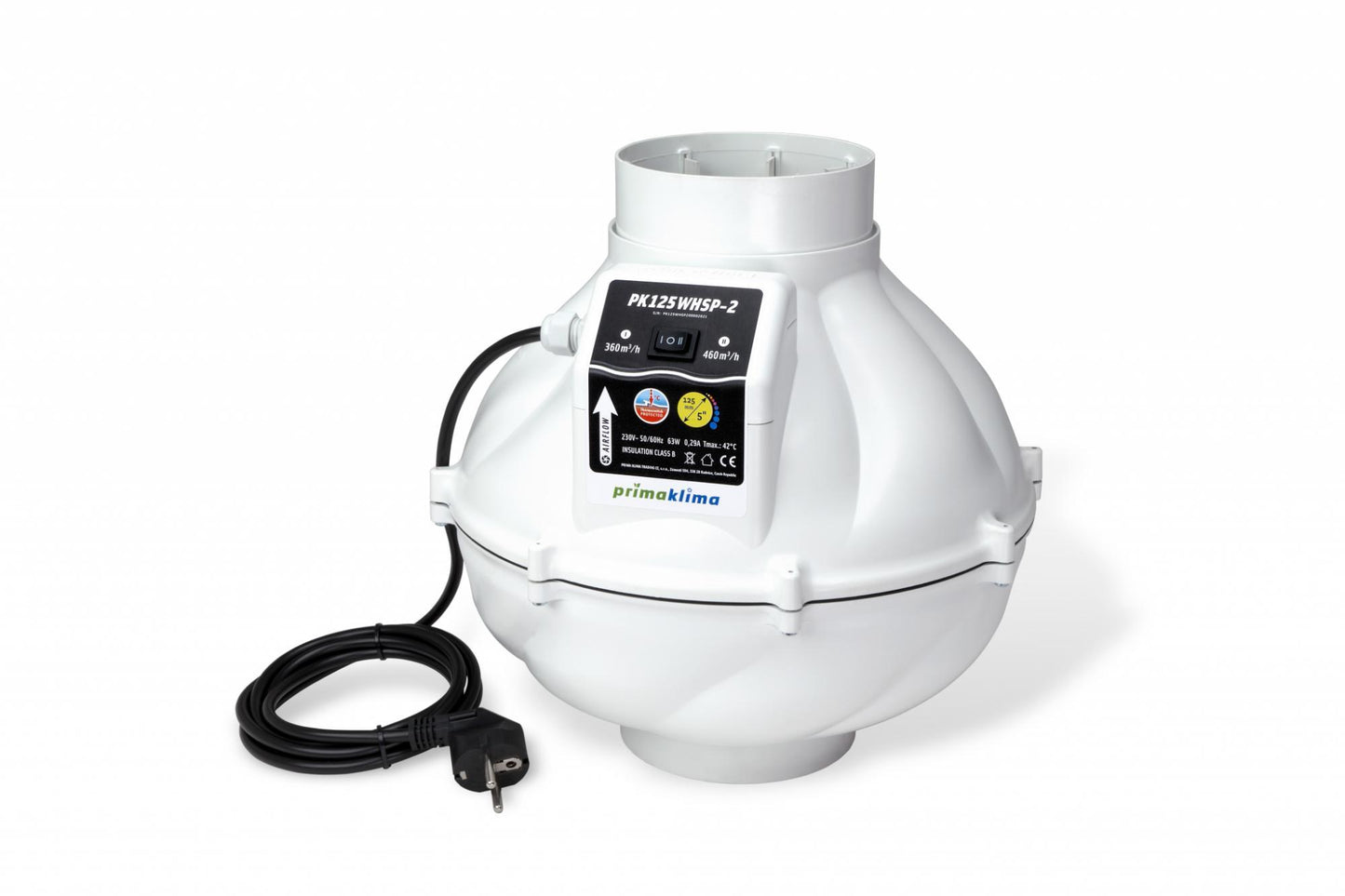 Prima Klima PK125WHSP-2 360/460m³h, Ø125 2Speed AC Whisper