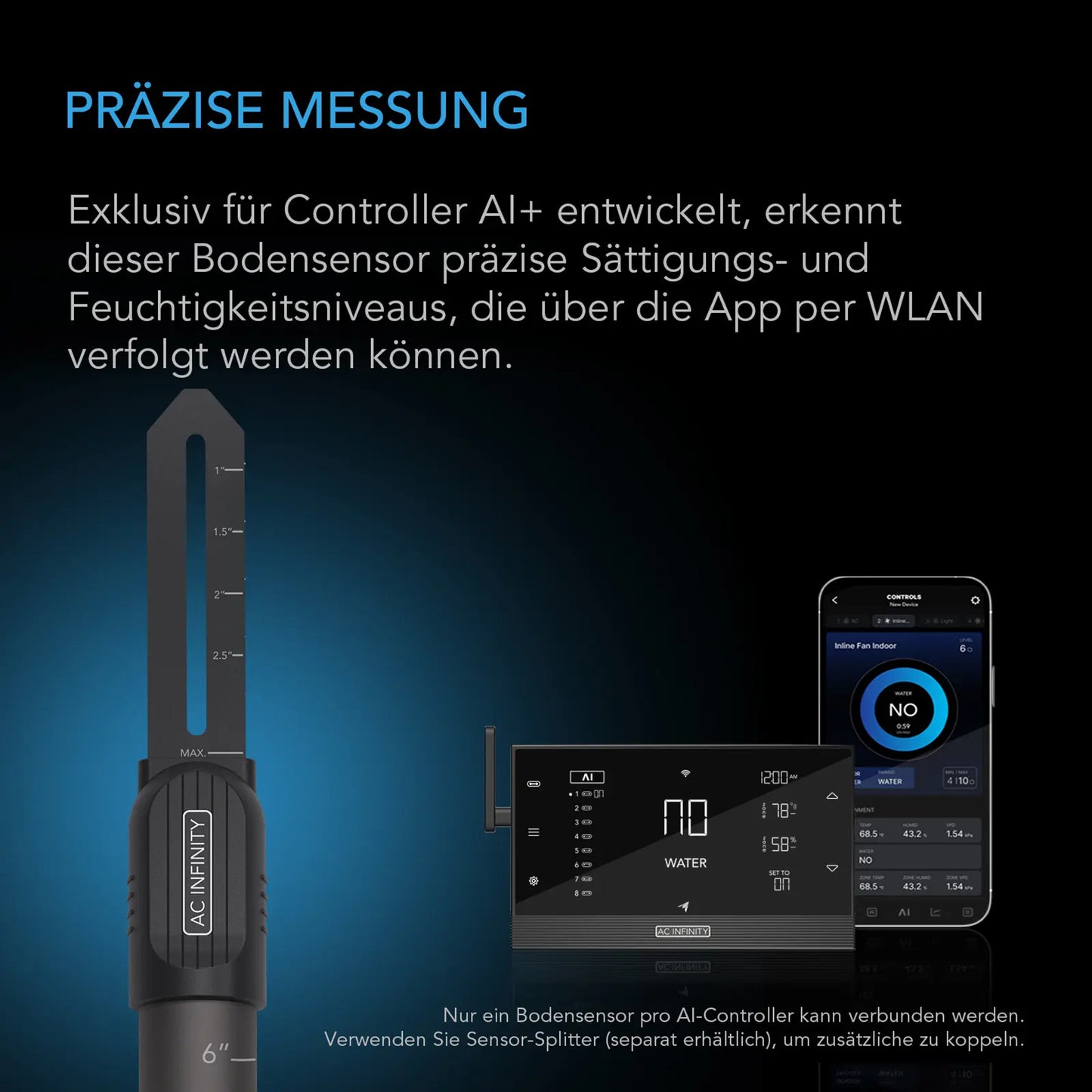 AC Infinity Bodenfeuchtesensor für AI+